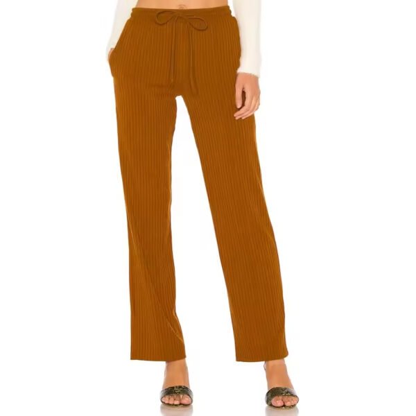 Elegant Beautiful Cotton Knitted Ribbed Pants - Image 2