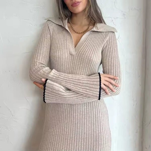 Autumn Winter Elegant Casual Jersey Dress for Women - Image 3