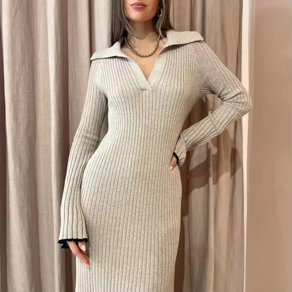Autumn Winter Elegant Casual Jersey Dress for Women - Image 2