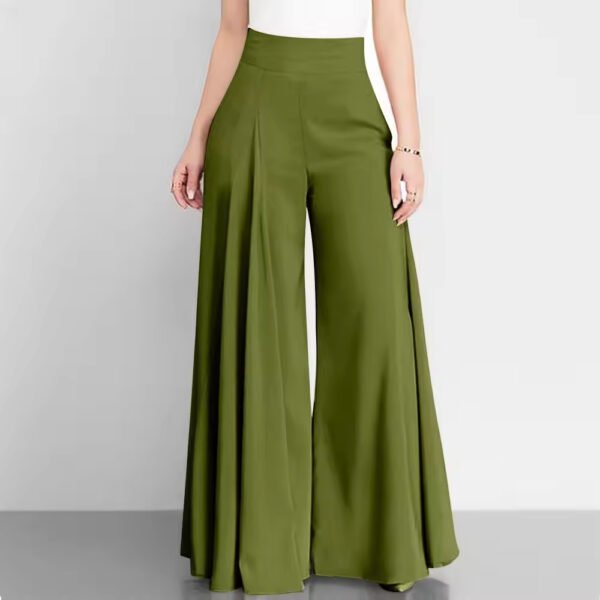 Elegant High Waist Wide Leg Pants Spring Vintage Flare Trousers - Image 2